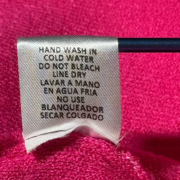 Entro Hot Pink Mock Neck Side Slit Sweater Long Sleeve size S/M - Picture 11 of 11